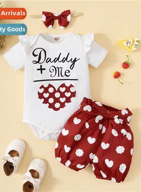 Girls spring  fall  2022 new n love letters short-sleeved to