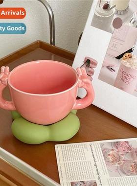 High-color cute carto peach mug Korea ins style cfee cup  sa