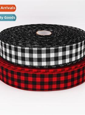 Christmas ribb 5cm red  black gingham ribb whe  black checke