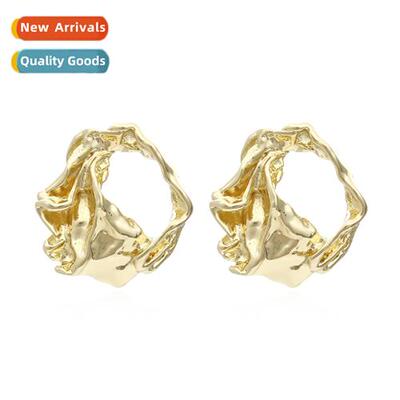 Fashi Geometric Metal Earrings Atmospheric Cool Style Alloy