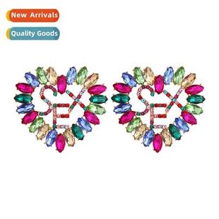heart diamd earrings fashi persaliz love out New hollowed