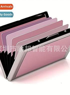 Double sided veneer card case stainless steel card case cred