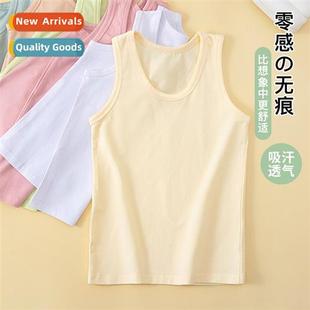 2023 summer new childrens Lycra cott work undershirt men and