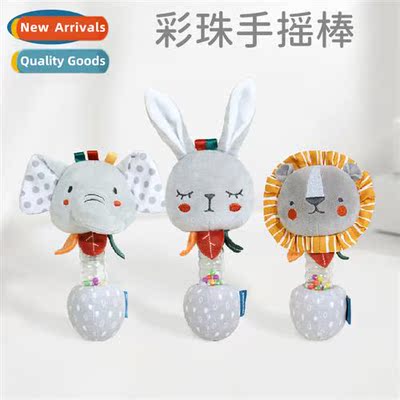 New h rattles baby soothing plush doll color beads bed bell