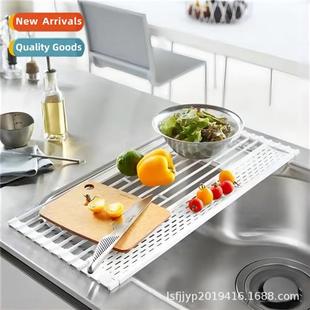 Drainer Folding Rolling Kchen Drainage Dish Flat Storag Sink