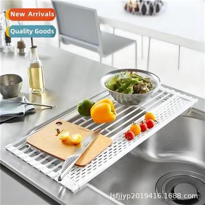 Kchen Sink Dish Drainer Folding Rolling Flat Drainage Storag