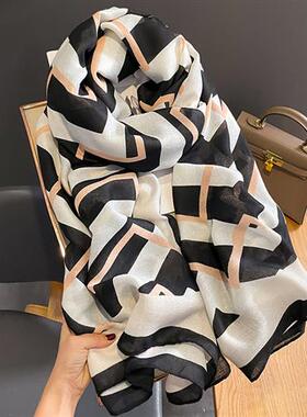 2023 Cott and linen scarf female winter Korean versi   hundr