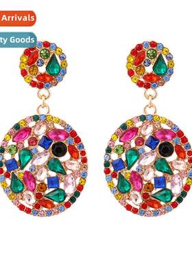 New persalized retro drop-shaped colored diamd earrings crea
