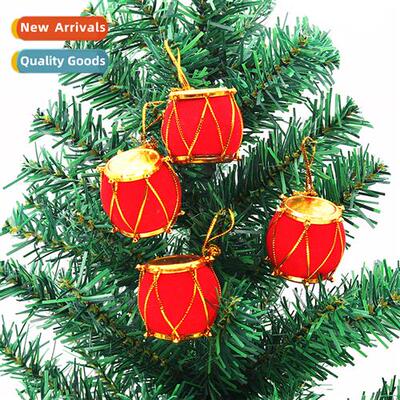 Christmas holiday decoratis 4/5/6cm red flocked Christmas dr