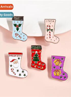 Creative new carto cute sleigh Christmas ing brooch alloy dr