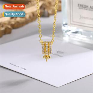 Jewelry zirc pearl pendant empty bracket copper embryo neckl