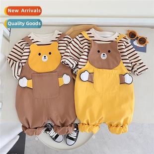 2023 two boys sweater fall striped Childrens baby