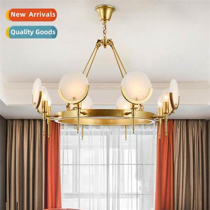 Light luxury dolome chelier bedroom American atmosphere er a