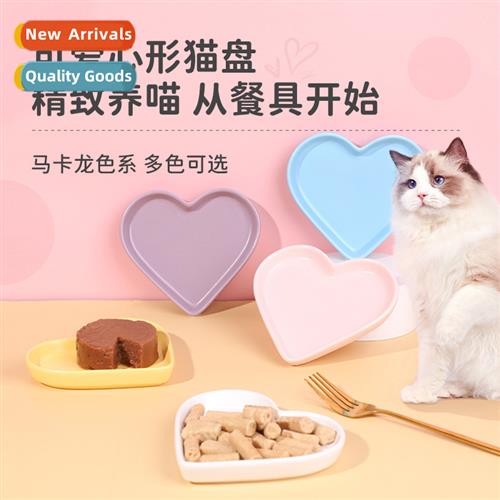 Heart Shaped Pet Ceramic Bowl Cat Ceramic Tray Cat Cat Food