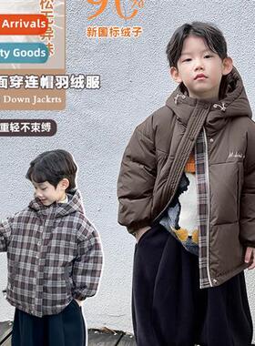 The new natial stard childrens down jacket double-sided wear