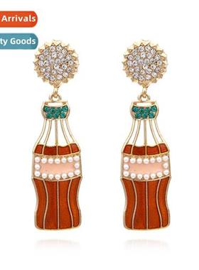 New simple coke bottle earrings geometric color blocking rhi