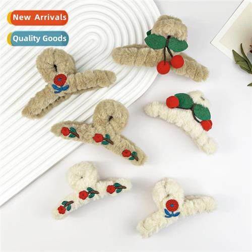 Autumn and winter models plush scratch clip female sweet and