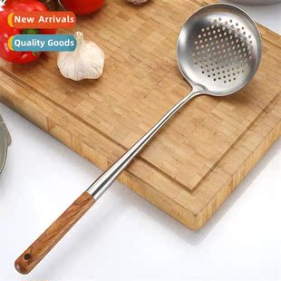 steel thickened Solid spo stainless hle strainer wood