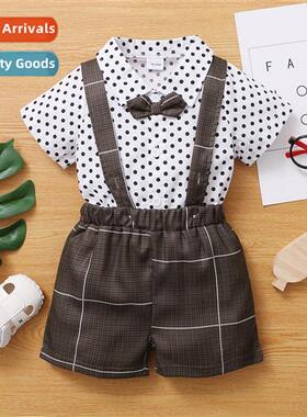 Girls spring  fall  2021 new n polka dot print short-sleeved