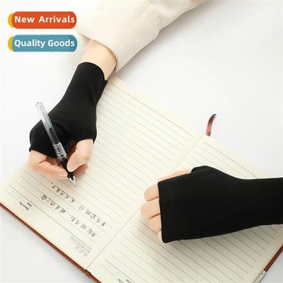 German fleece half palm exposed finger warm gloves fall and