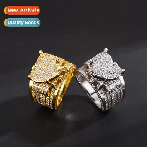 micro-set zircia love ring  full  diamds retro finger ring h