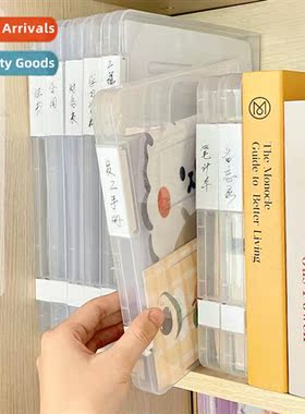 A4 file organizer transparent double buckle plastic file box