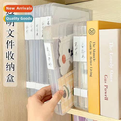 A4 file organizer transparent double buckle plastic file box