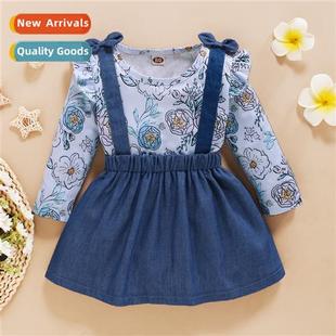 small deni winter top print floral new 2020 fall Girls