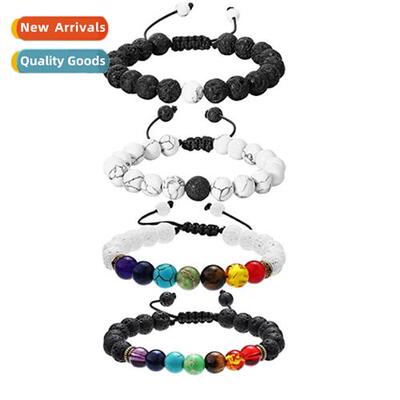 Fashi Jewelry Volcanic Whe Turquoise Braided Strings Adjusta