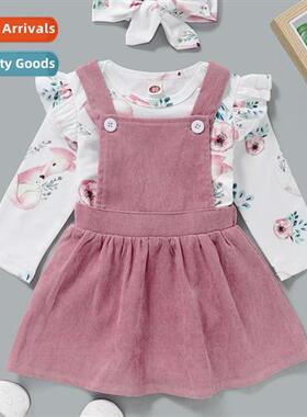 Girls spring  fall  2021 new n lg-sleeved fox print top + ha