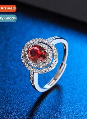 Adjustable Ring in 925 Silver wh  Eggshell Crystal Zircia  R