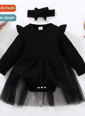 ins baby spring  autumn  2023 new n solid color lg-sleeved b