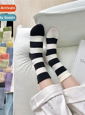 Spring and summer models striped loose mthly socks AB foot c
