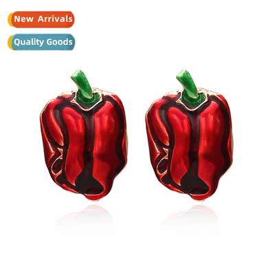 New creative carto slippery oil small pepper earrings retro
