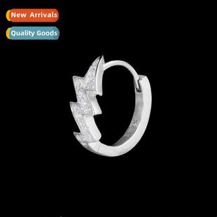 diamd lightning zircia hop men set full earrings hip bolt