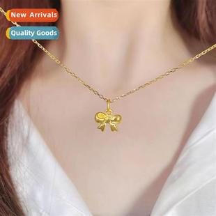 copper plated gold Bow necklace pendant color accessories