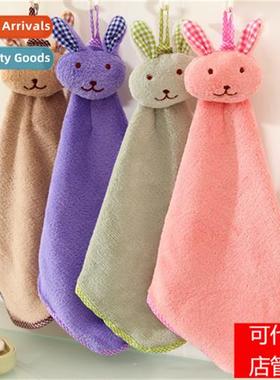 Cute rabb small square kchen bathroom hanging h towel coral