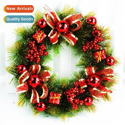 New Christmas decorative wreath 30cm red bow simulati decora