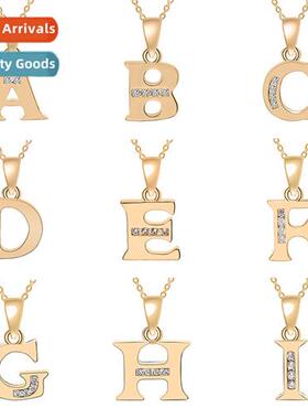New 26 capal letters necklace copper zircia pendant simple h