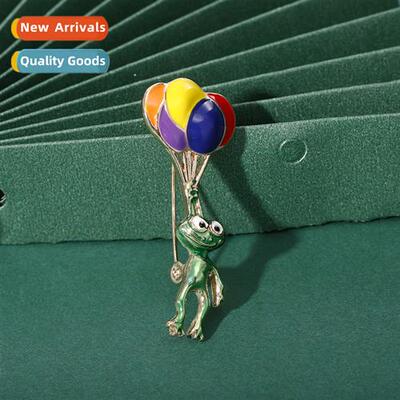 Japan and South Korea ins hot air ballo frog cute brooch col