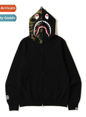 Tide Ape Head Shark Embroidered Cardigan Coed Padded Zipper