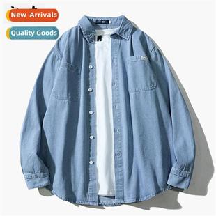 simple shirt 2023 fall women sleeved men ins Cowboy