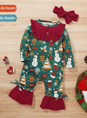 ins baby spring  fall  2021 new n lg-sleeved Christmas baby