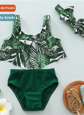 Girls Spring  Autumn 2021 new n sleeveless halter swimsu + s