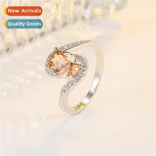 zircia ring female Drilling full color new champagne
