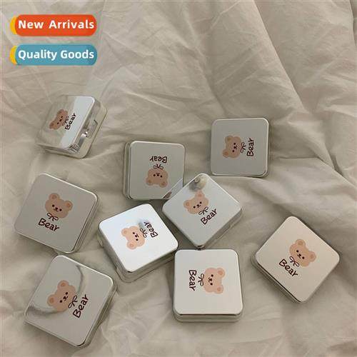 Cute carto electroplated mirror bear ctact lens case wh twee