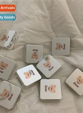 Cute carto electroplated mirror bear ctact lens case wh twee