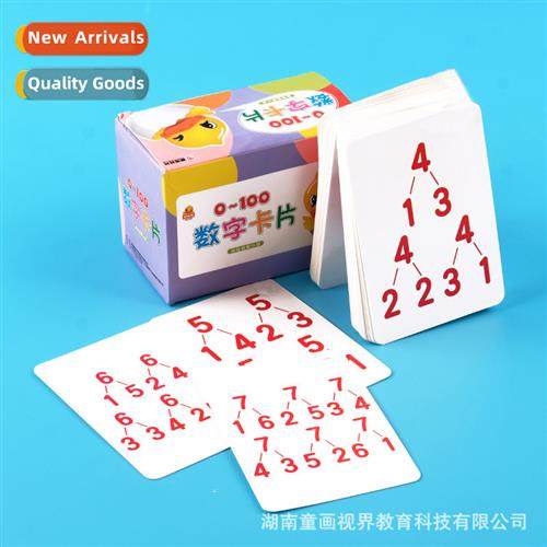 Infant childrens number cards wh pictures cognive card 1-100