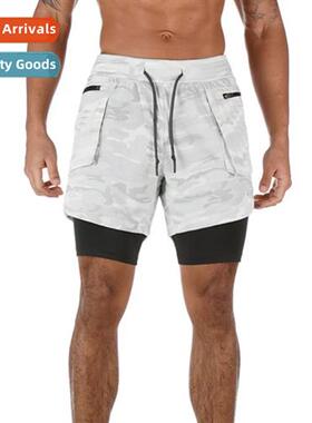 2020 new summer mens running shorts mesh straight five pants