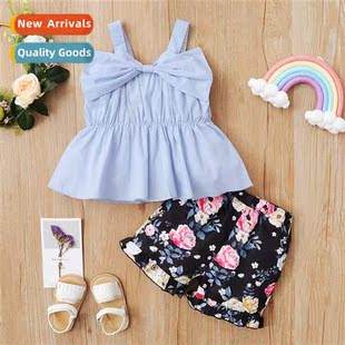 2022 new top spring flower halter fall sleeveless Girls